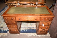 Lot 956 - A 19th Century small mahogany pedestal desk,...