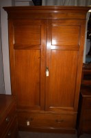 Lot 1046 - A gent's Edwardian mahogany wardrobe, the...