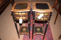 Lot 1060 - A pair of modern painted bedside tables with...