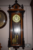 Lot 811 - A Victorian Vienna style wall clock in walnut...