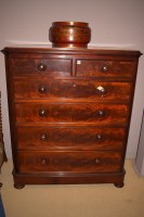 Lot 829 - A Victorian mahogany chest of two short and...