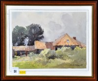 Lot 51 - Jack Merriott - figures in a farmyard, signed,...