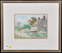 Lot 161 - Gertrude West - a thatched cottage with...