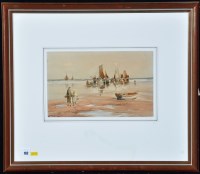 Lot 162 - Thomas Swift Hutton - fisherfolk and boats on...