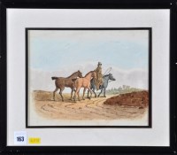 Lot 163 - J*** Foster - a rider leading a string of...