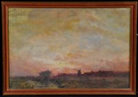 Lot 179 - John Falconar Slater - a sunset with windmill...