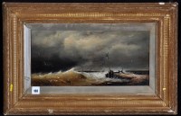 Lot 188 - 19th Century British School - stormy waves...