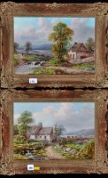 Lot 195 - T*** Trevor - upland farm scenes with figures...