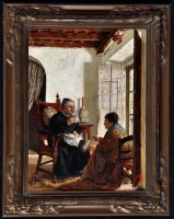 Lot 210 - Francisco Checa - a Spanish interior scene...