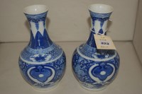 Lot 323 - A pair of modern blue and white Chinese vases,...