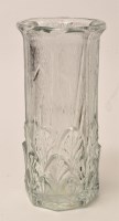 Lot 1044 - Fidenza: a clear pressed glass vase, of...