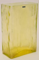 Lot 1045 - A textured rectangular shaped glass vase,...