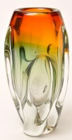 Lot 1055 - Murano, Italy: an orange and clear glass vase,...