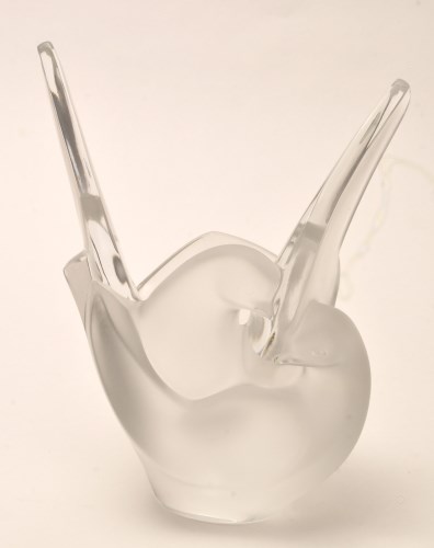 Lot 1074 - Lalique, France: a crystal glass Sylvie vase,...
