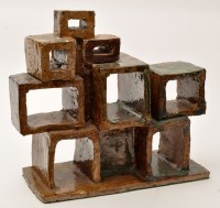 Lot 1115 - A Studio pottery sculpture of varied sized...