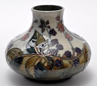 Lot 1122 - Moorcroft: a 'Bramble' squat baluster vase,...