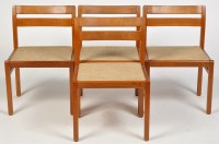 Lot 1202 - Four Danish 1970's teak dining chairs, with...