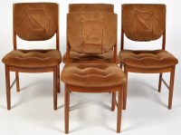 Lot 1205 - Four G-Plan style 1970's dining chairs, with...