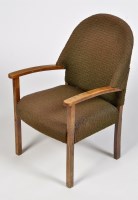 Lot 1239 - A 1930's beech wood nursing chair, with curved...