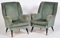 Lot 1242 - A pair of vintage mid 20th Century armchairs,...