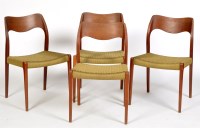 Lot 1258 - Niels O Moller: four Danish teak model no. 71...