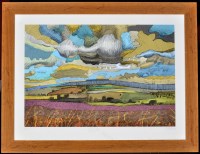 Lot 1267 - Ron Derham A panoramic landscape under a cloud-...