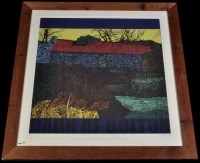 Lot 1268 - Ron Derham An old farm building, signed and...