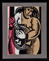 Lot 1269 - Maria Caisley ''Woman with guitar'', signed,...