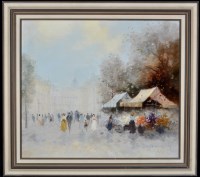 Lot 1377 - **** Menzinger A Continental street scene with...