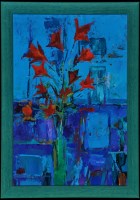 Lot 1378 - Tom Wanless, ROI, RBA ''Flowers in a green...